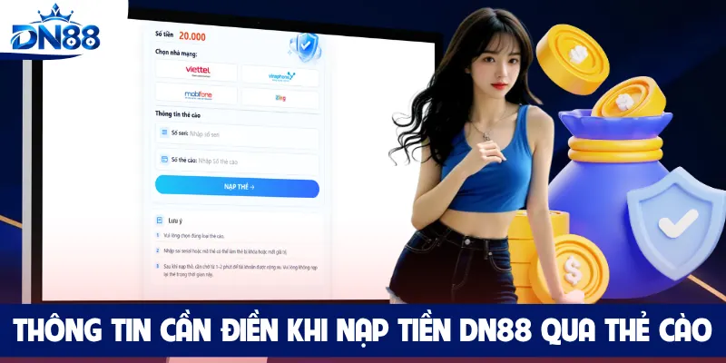 Thông tin cần điền khi nạp tiền DN88 qua thẻ cào